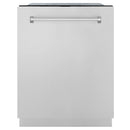 ZLINE 4-Piece Appliance Package - 30-Inch Dual Fuel Range, Hood, Refrigerator with Water Dispenser, and Dishwasher in Stainless Steel