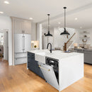 ZLINE 4-Piece Appliance Package - 30-Inch Gas Range, Hood, Refrigerator with Water Dispenser, and Dishwasher in Stainless Steel with Gold Accents