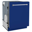 ZLINE 24-Inch Monument Series 3rd Rack Top Touch Control Dishwasher in Blue Gloss with Stainless Steel Tub, 45dBa (DWMT-BG-24)
