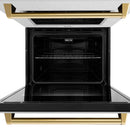 ZLINE 30-Inch Autograph Edition Professional True Convection Double Wall Oven with Air Fry and Self Clean in Satin Stainless Steel with Polished Gold Handles (WADSZ-30-G)