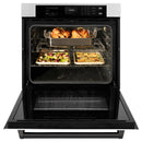 ZLINE 30-Inch Autograph Edition Professional True Convection Single Wall Oven with Air Fry and Self Clean in Satin Stainless Steel with White Matte Door and Matte Black Handle (WASSZ-WM-30-MB)