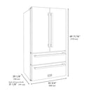 ZLINE Autograph Edition 36-Inch 22.5 cu. ft 4-Door French Door Refrigerator with Ice Maker in Stainless Steel with Polished Gold Square Handles (RFMZ-36-FG)