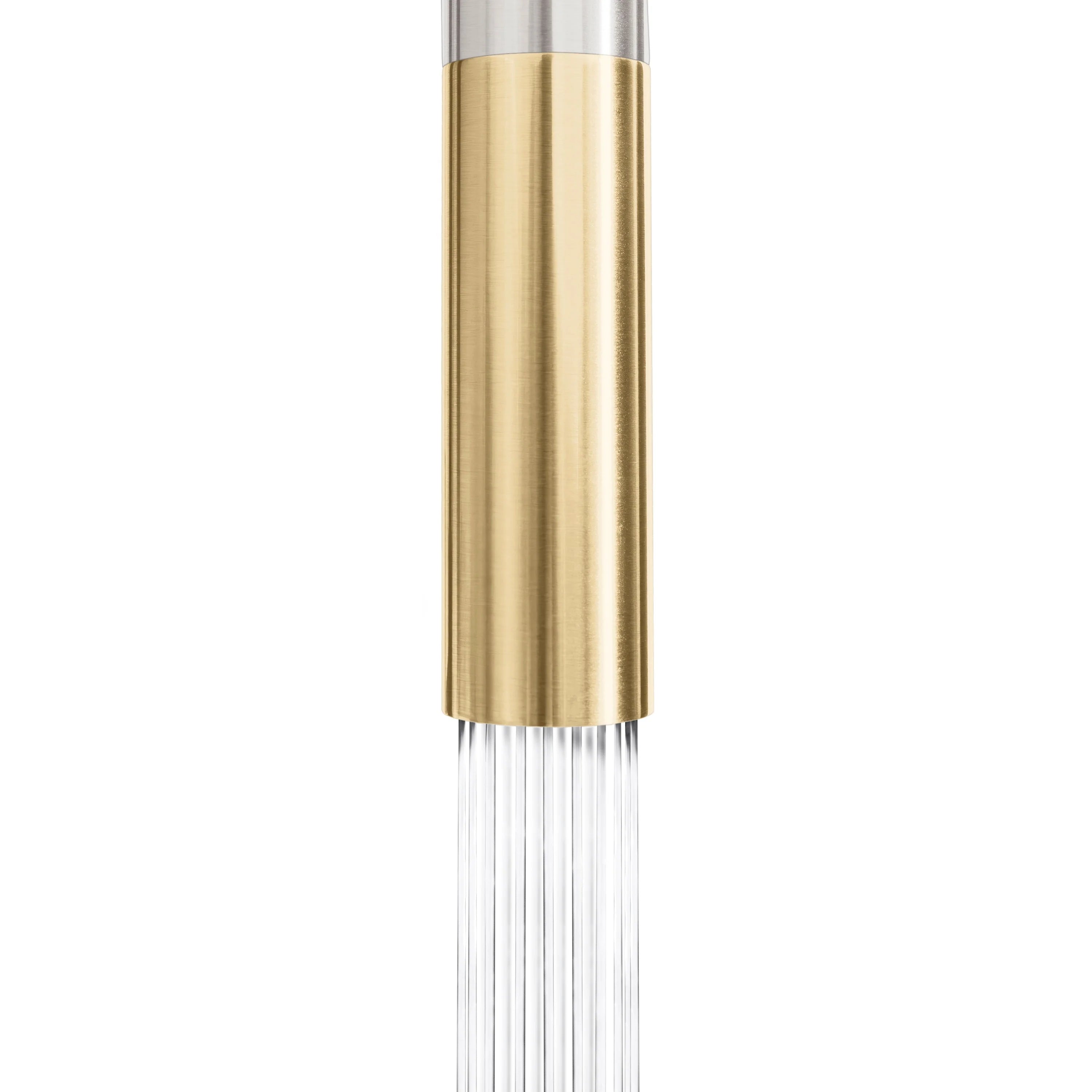 Champagne bronze pull-down spray head with clear spray stream outlet
