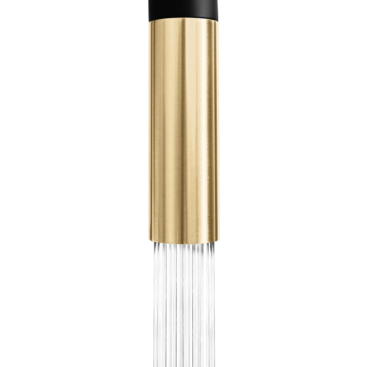 Champagne bronze pull-down spout with clear water spray stream outlet