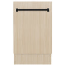 ZLINE Autograph Edition 18-Inch Tallac Series 3rd Rack Top Control Dishwasher in Custom Panel Ready with Matte Black Handle (DWVZ-18-MB)