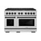 ZLINE Autograph Edition 48-Inch 6.7 cu. ft. Paramount Double Oven Dual Fuel Range with 8 Burner Gas Cooktop in DuraSnow Stainless Steel and Matte Black Accents (SDRSZ-48-MB)