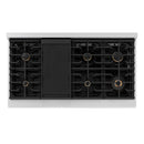 ZLINE Autograph Edition 48-Inch 6.7 cu. ft. Paramount Double Oven Dual Fuel Range with 8 Burner Gas Cooktop in Satin Stainless Steel and Matte Black Accents (SDRSZ-48-MB)