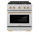 Autograph Edition 30-Inch Paramount Gas Range with Convection Oven in Fingerprint Resistant Satin Stainless Steel and Polished Gold Accent (SGRSZ-30-G)