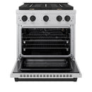 ZLINE Autograph Edition 30-Inch Paramount Gas Range in Fingerprint Resistant Satin Stainless Steel and Matte Black Accents (SGRSZ-30-MB)