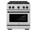 ZLINE Autograph Edition 30-Inch Paramount Gas Range in Fingerprint Resistant Satin Stainless Steel and Matte Black Accents (SGRSZ-30-MB)