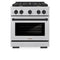 ZLINE Autograph Edition 30-Inch Paramount Gas Range in Fingerprint Resistant DuraSnow Stainless Steel and Matte Black Accents (SGRSZ-30-MB)