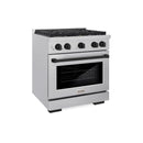 ZLINE Autograph Edition 30-Inch Paramount Gas Range in Fingerprint Resistant Satin Stainless Steel and Matte Black Accents (SGRSZ-30-MB)