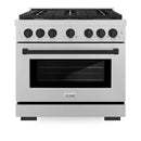 ZLINE Autograph Edition 36-Inch 5.2 cu. ft. Paramount Gas Range with 6 Burner Cooktop and Convection Gas Oven in Satin Stainless Steel and Matte Black Accents (SGRSZ-36-MB)