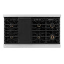 ZLINE Autograph Edition 48-Inch 6.7 cu. ft. Paramount Double Oven Dual Fuel Range with 8 Burner Gas Cooktop in Satin Stainless Steel with White Matte Doors and Polished Gold Accents (SDRSZ-WM-48-G)