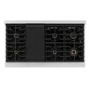 ZLINE Autograph Edition 48-Inch 6.7 cu. ft. Paramount Double Oven Dual Fuel Range with 8 Burner Gas Cooktop in Satin Stainless Steel with White Matte Doors and Matte Black Accents (SDRSZ-WM-48-MB)