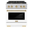 ZLINE Autograph Edition 30-Inch Paramount Gas Range with Convection Oven with White Matte Door and Champagne Bronze Accents (SGRSZ-WM-30-CB)