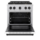 ZLINE Autograph Edition 30-Inch Paramount Gas Range with Convection Gas Oven in White Matte Door and Matte Black Accents (SGRSZ-WM-30-MB)