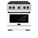 ZLINE Autograph Edition 30-Inch Paramount Gas Range with Convection Gas Oven in White Matte Door and Matte Black Accents (SGRSZ-WM-30-MB)