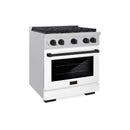 ZLINE Autograph Edition 30-Inch Paramount Gas Range with Convection Gas Oven in White Matte Door and Matte Black Accents (SGRSZ-WM-30-MB)