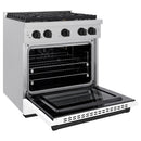 ZLINE Autograph Edition 30-Inch Paramount Gas Range with Convection Gas Oven in White Matte Door and Matte Black Accents (SGRSZ-WM-30-MB)