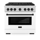 ZLINE Autograph Edition 36-Inch Paramount Gas Range with 6 Burner and Convection Gas Oven with White Matte Door and Matte Black Accents (SGRSZ-WM-36-MB)