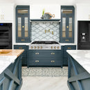 ZLINE Autograph Edition 48" Porcelain Rangetop with 7 Gas Burners in Satin Stainless Steel and Champagne Bronze Accents (RTSZ-48-CB)