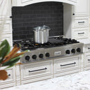 ZLINE Autograph Edition 48-Inch Porcelain Rangetop with 7 Gas Burners in Satin Stainless Steel and Matte Black Accents (RTSZ-48-MB)