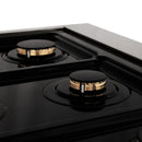 ZLINE Legacy Series Autograph Edition 36-inch Dual Fuel Range with Gas Stove and 4.6 Cu. Ft. Electric Oven in Fingerprint Resistant Fingerprint Resistant DuraSnow® Stainless Steel with Black Matte Door and Champagne Bronze Accents (RASZ-BLM-36-CB)