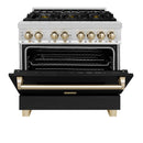 ZLINE Legacy Series Autograph Edition 36-inch Dual Fuel Range with Gas Stove and 4.6 Cu. Ft. Electric Oven in Stainless Steel with and Polished Gold Accents (RAZ-BLM-36-G)