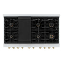 ZLINE Autograph Edition 48-Inch 6.7 cu. ft. Paramount Double Oven Dual Fuel Range with 8 Burner Gas Cooktop in Stainless Steel with Black Matte Doors and Polished Gold Accents (SDRZ-BLM-48-G)