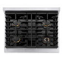 ZLINE 3-Piece Appliance Package - 30-Inch Paramount Autograph Dual Fuel Range, 36-Inch French Door Refrigerator, Dishwasher, in Stainless Steel with Matte Black Accents