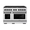 ZLINE Autograph Edition 48-Inch 6.7 cu. ft. Paramount Double Oven Dual Fuel Range with 8 Burner Gas Cooktop in Stainless Steel and Matte Black Accents (SDRZ-48-MB)