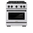 ZLINE Autograph Edition 3-Piece Appliance Package - 30-Inch Gas Range, Wall Mounted Range Hood, & 24-Inch Tall Tub Dishwasher in Stainless Steel with Matte Black Trim (3AKP-SGRRHDWM30-MB)
