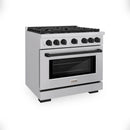 ZLINE Autograph Edition 36-Inch Paramount Gas Range with 6 Gas Burners and 5.2 cu. ft. Convection Gas Oven in Stainless Steel and Matte Black Accents (SGRZ-36-MB)