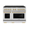 ZLINE Autograph Edition 48-Inch Gas Range with 6 Gas Burners and 6.7 cu. ft. Double Gas Oven in Stainless Steel and Champagne Bronze Accents (SGRZ-48-CB)