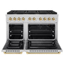 ZLINE 3-Piece Appliance Package - 48-Inch Paramount Autograph Gas Range, 36-Inch French Door Refrigerator with Water Dispenser, Dishwasher, in Stainless Steel with Gold Accents