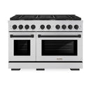 ZLINE 3-Piece Appliance Package - 48-Inch Paramount Autograph Gas Range, 36-Inch French Door Refrigerator, Dishwasher, in Stainless Steel with Matte Black Accents