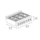ZLINE Autograph Edition 36-Inch Porcelain Rangetop with 6 Gas Burners in Stainless Steel and Gold Accents (RTZ-36-G)