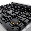 ZLINE Autograph Edition 30-Inch 4.2 cu. ft. Paramount Dual Fuel Range with 4 Burner Gas Cooktop and Electric Convection Oven in Stainless Steel with White Matte Door and Matte Black Accents (SDRZ-WM-30-MB)