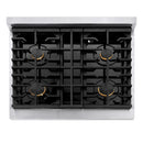 ZLINE Autograph Edition 30-Inch 4.2 cu. ft. Paramount Dual Fuel Range with 4 Burner Gas Cooktop and Electric Convection Oven in Stainless Steel with White Matte Door and Matte Black Accents (SDRZ-WM-30-MB)