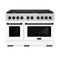 ZLINE Autograph Edition 48 -Inch 6.7 cu. ft. Paramount Double Oven Dual Fuel Range with 8 Burner Gas Cooktop in Stainless Steel with White Matte Doors and Matte Black Accents (SDRZ-WM-48-MB)