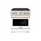 ZLINE Autograph Edition 30-Inch 4.2 cu. ft. Gas Range with 4 Gas Burners and 4.2 cu. ft. Convection Gas Oven in Stainless Steel with White Matte Door and Polished Gold Accents (SGRZ-WM-30-G)