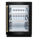 ZLINE Autograph Edition 24-Inch Touchstone 151 Can Beverage Fridge with Black Stainless Steel Glass Door and Champagne Bronze Helix Handle (RBSOZ-BS-24-KCB)