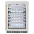 ZLINE Autograph Edition 24-Inch Touchstone Dual Zone 44 Bottle Wine Cooler with Satin Stainless Steel Glass Door and Champagne Bronze Handle (RWDOZ-SN-24-CB)