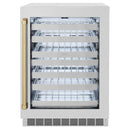 ZLINE Autograph Edition 24-Inch Touchstone Dual Zone 44 Bottle Wine Cooler with Satin Stainless Steel Glass Door and Champagne Bronze Handle (RWDOZ-SN-24-CB)
