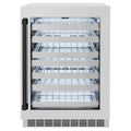 ZLINE Autograph Edition 24-Inch Touchstone Dual Zone 44 Bottle Wine Cooler with Satin Stainless Steel Glass Door and Matte Black Handle (RWDOZ-SN-24-MB)
