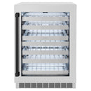 ZLINE Autograph Edition 24-Inch Touchstone Dual Zone 44 Bottle Wine Cooler with Satin Stainless Steel Glass Door and Matte Black Handle (RWDOZ-SN-24-MB)
