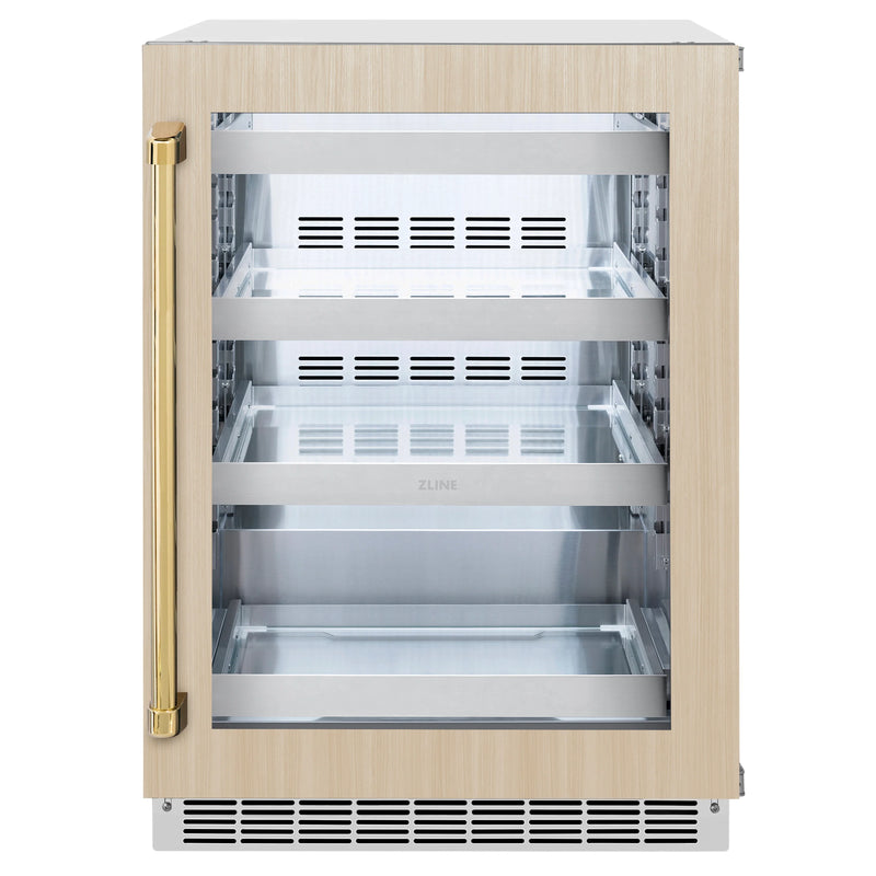 ZLINE 24-Inch Touchstone 151 Can Indoor/Outdoor Beverage Fridge with Panel Ready Glass Door (RBSPO-24)