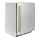 ZLINE Autograph Edition 24-Inch Touchstone 151 Can Indoor/Outdoor Beverage Fridge With Solid Stainless Steel Door And Champagne Bronze Handle (RBSOZ-ST-24-CB)