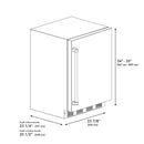 ZLINE Autograph Edition 24-Inch Touchstone 151 Can Indoor/Outdoor Beverage Fridge With Solid Stainless Steel Door And Polished Gold Handle (RBSOZ-ST-24-G)